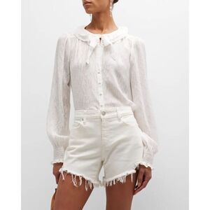PAIGE Silk Blend Dionna Ruffled Button-Front Blouse